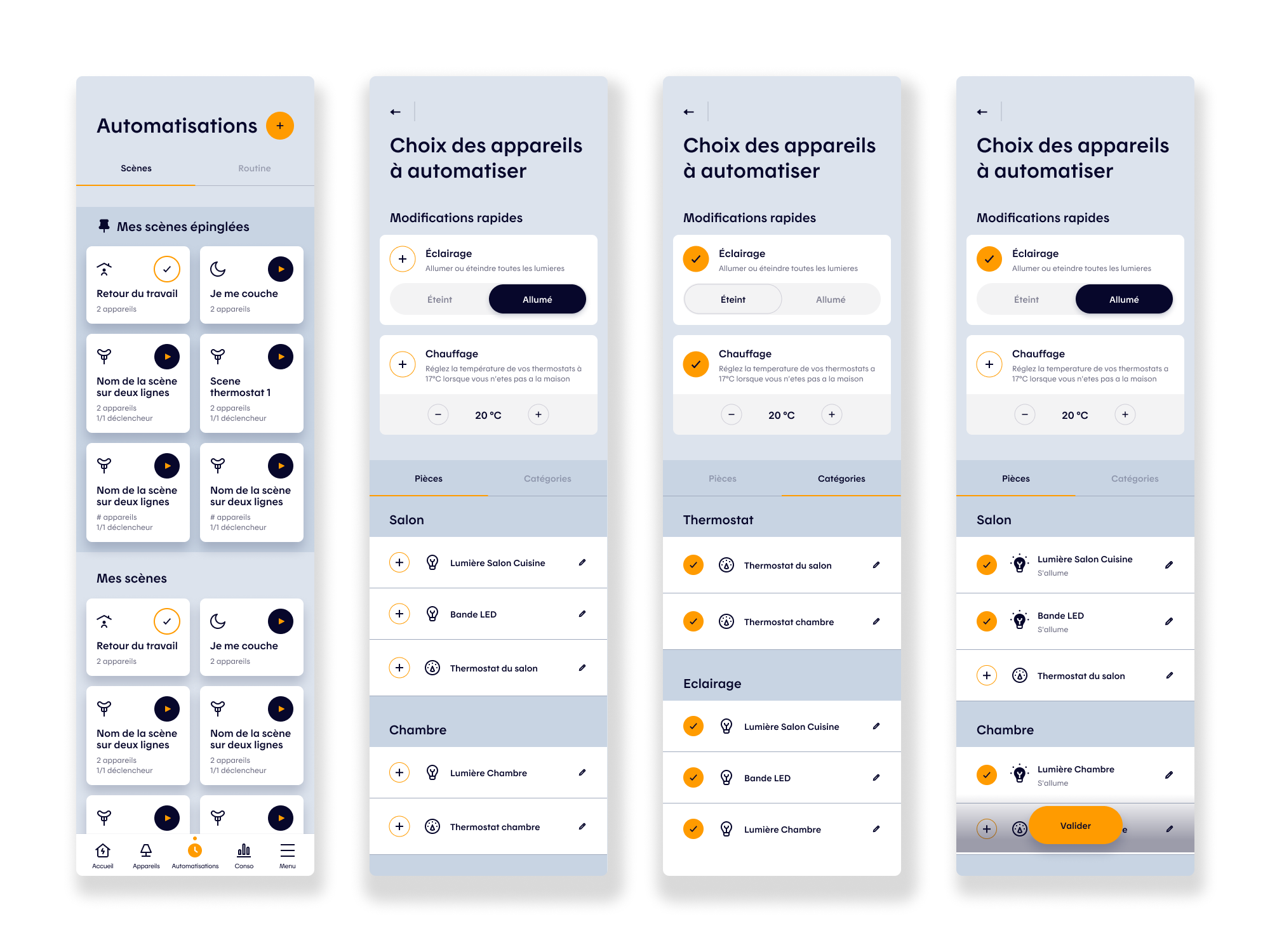 Automations Routines flow - devices + trigger